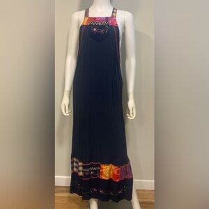 Faith by Celia Forrester Maxi Art To Wear Halter Patchwork Boho Womens M